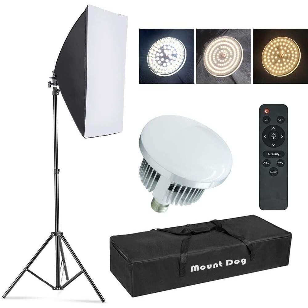 LED Softbox Lighting Kit Photography Studio Light 19.7"X27.5" 2800-5700K Remote